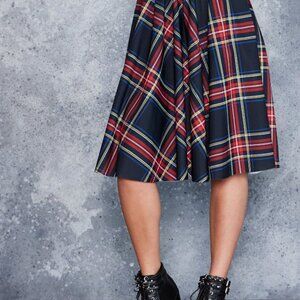Tartan Old School Pocket Midi Skirt  Black Milk